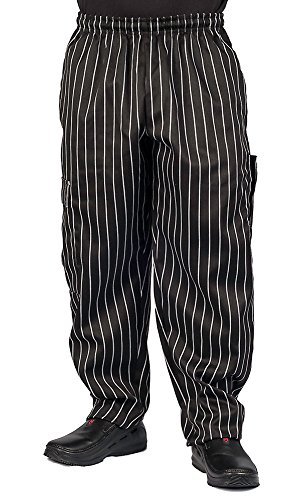 KNG Chalk Stripe Baggy Cargo Chef Pants for Men and Women